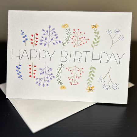 Mirrored flowers happy birthday card