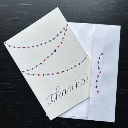 dotted thanks greeting card