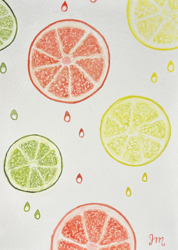 citrus greeting card close up