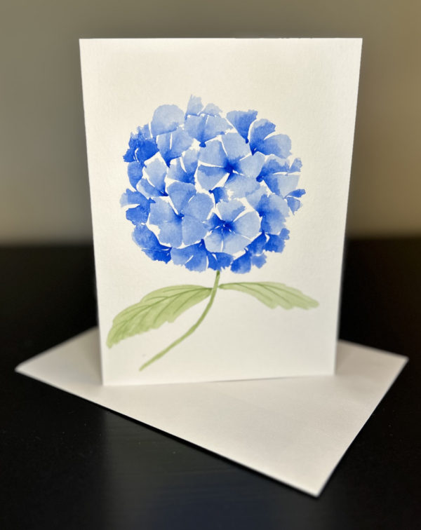 blue hydrangea card