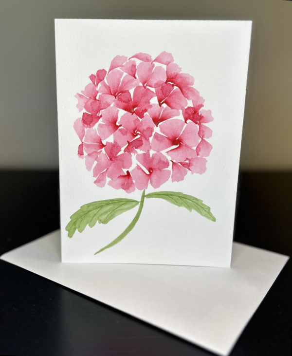 pink hydrangea card