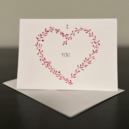 Red vine heart card