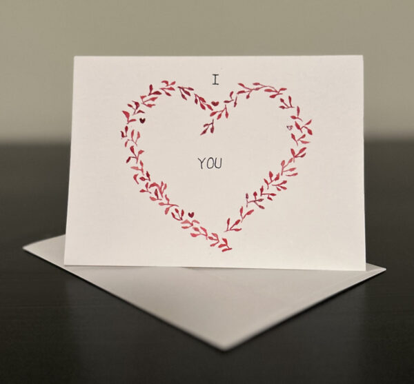 Red vine heart card