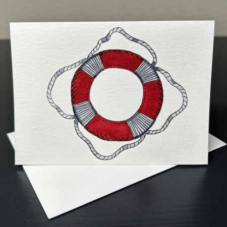 Red life ring card