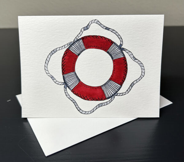 Red life ring card