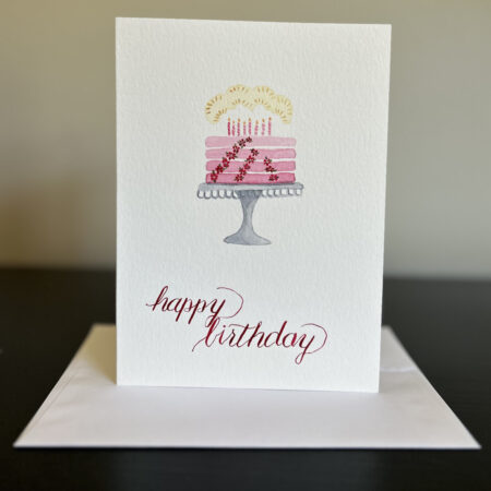 Pink birthday cake card