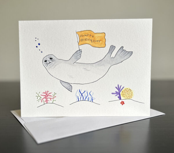 seal happy birthday card