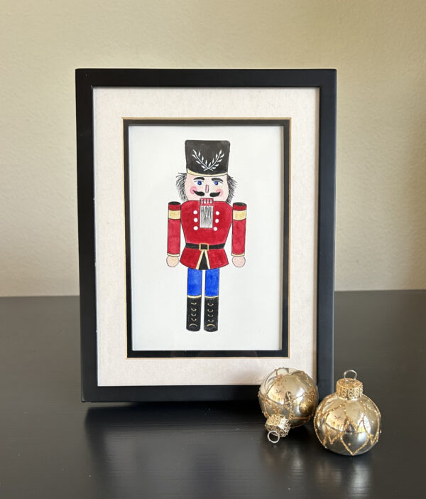 red-watercolor-nutcracker-art-framed