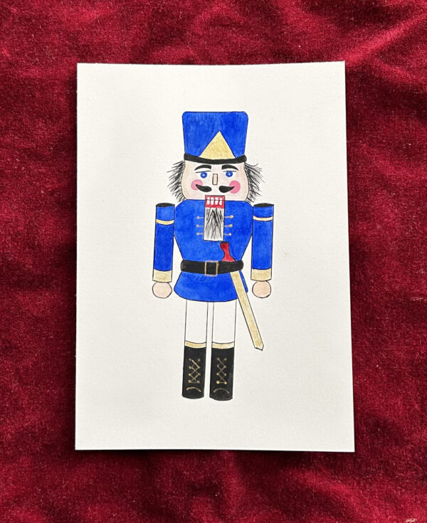 blue-watercolor-nutcracker-with-sword-art