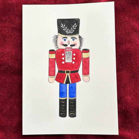 red-watercolor-nutcracker-art