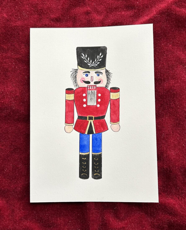 red-watercolor-nutcracker-art