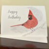Winter Cardinal Happy Birthday Card